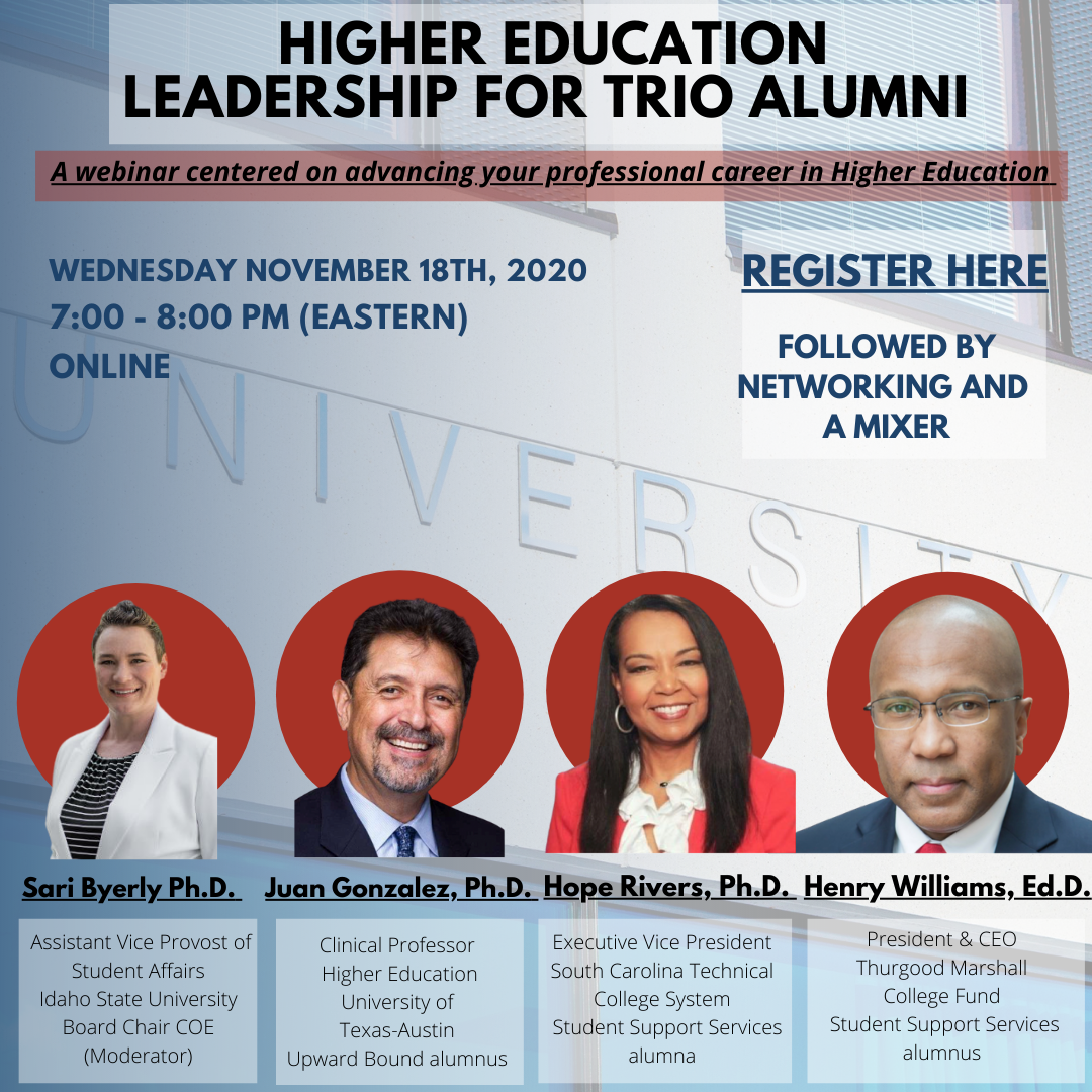 Higher Education leadership for TRIO alumni